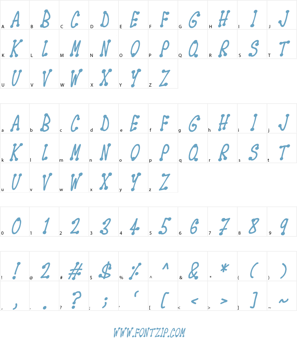 Spotsticks Font Character